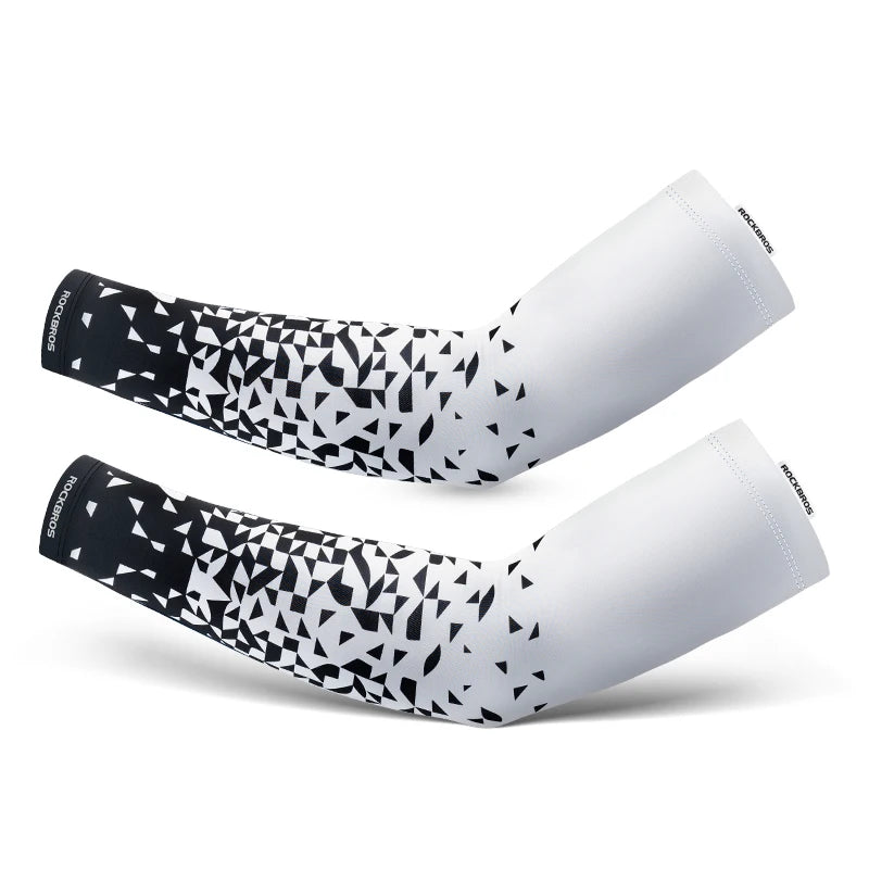 ROCKBROS Arm Sleeves Ice Fabric Breathable Quick Dry Running Sun UV Protection Outdoor Running Fishing Men Women Summer Sleeves
