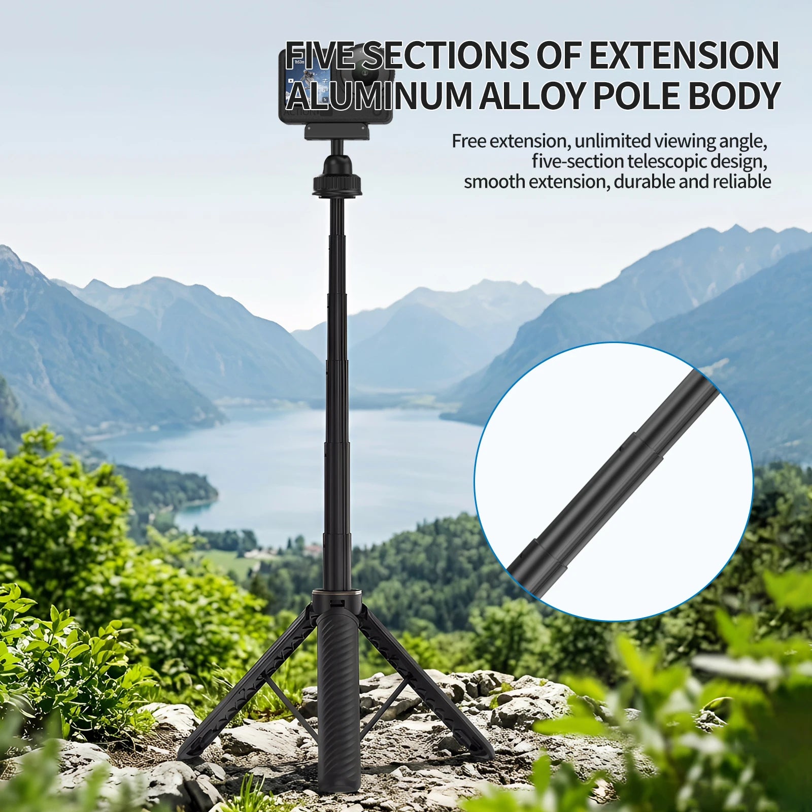 Mini Tripod Stand For Action6 & Osmo Nano , 20-67cm adjustable length selfie stick tripod Action Tripod accessories