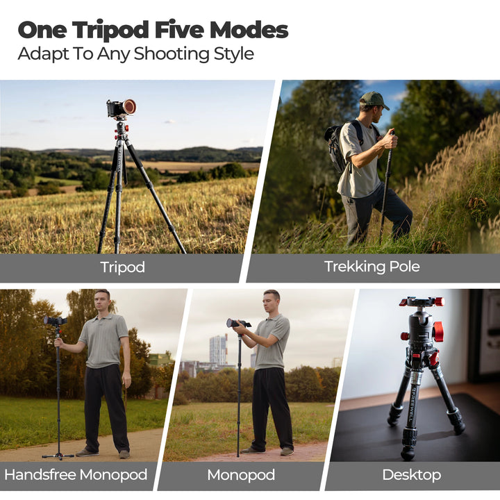 Freewell Portable Multi-Functional Tripod Offers 5-in-1 Modes DSLR Camera Travel Tripod Flexible Vlog Tripod Supports Up To 20kg