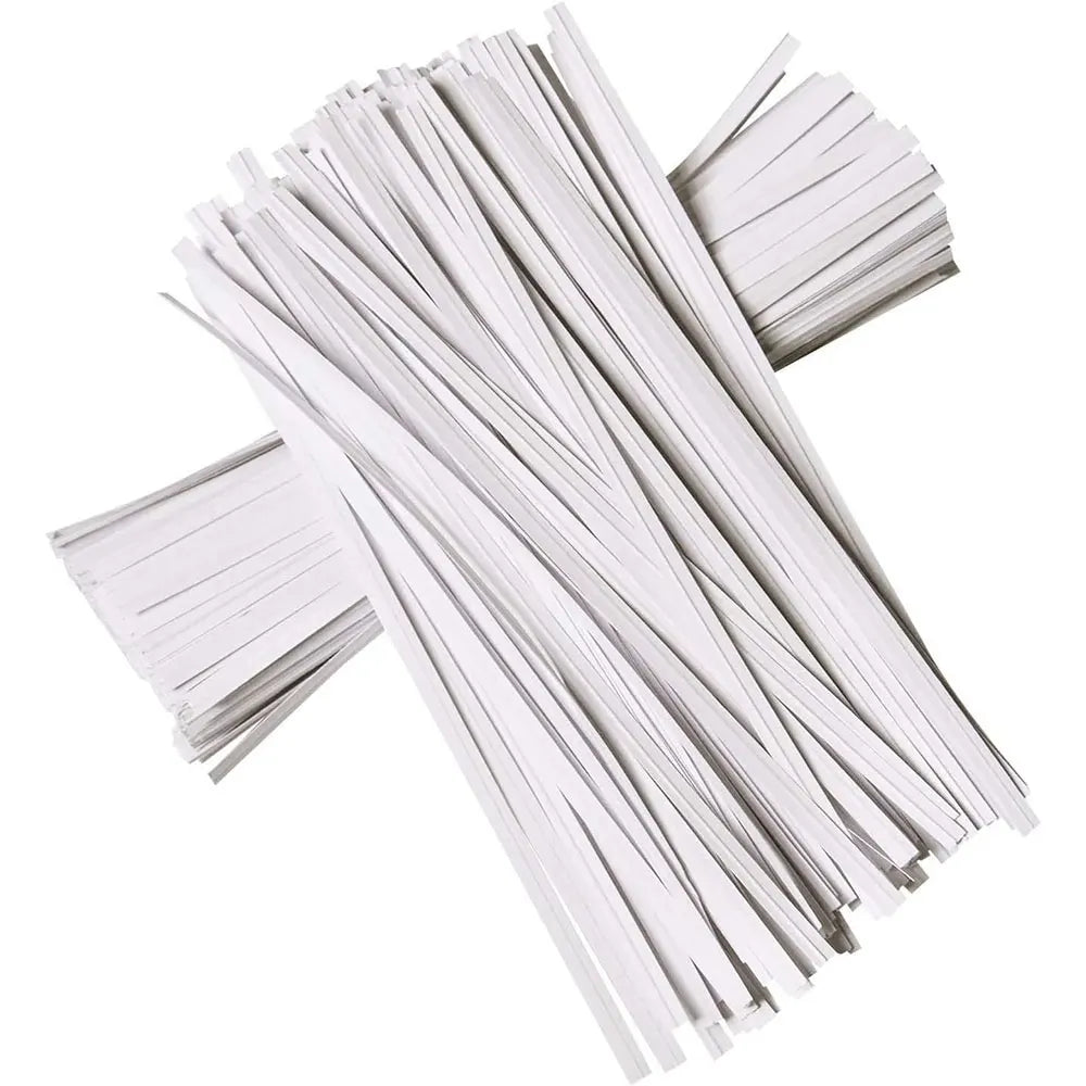 100Pcs Plastic Coated Iron Wire Twist Ties Cable Wrap Organizer Tie Gardening Plant Climbing Vines Fastener Reusable Black/White