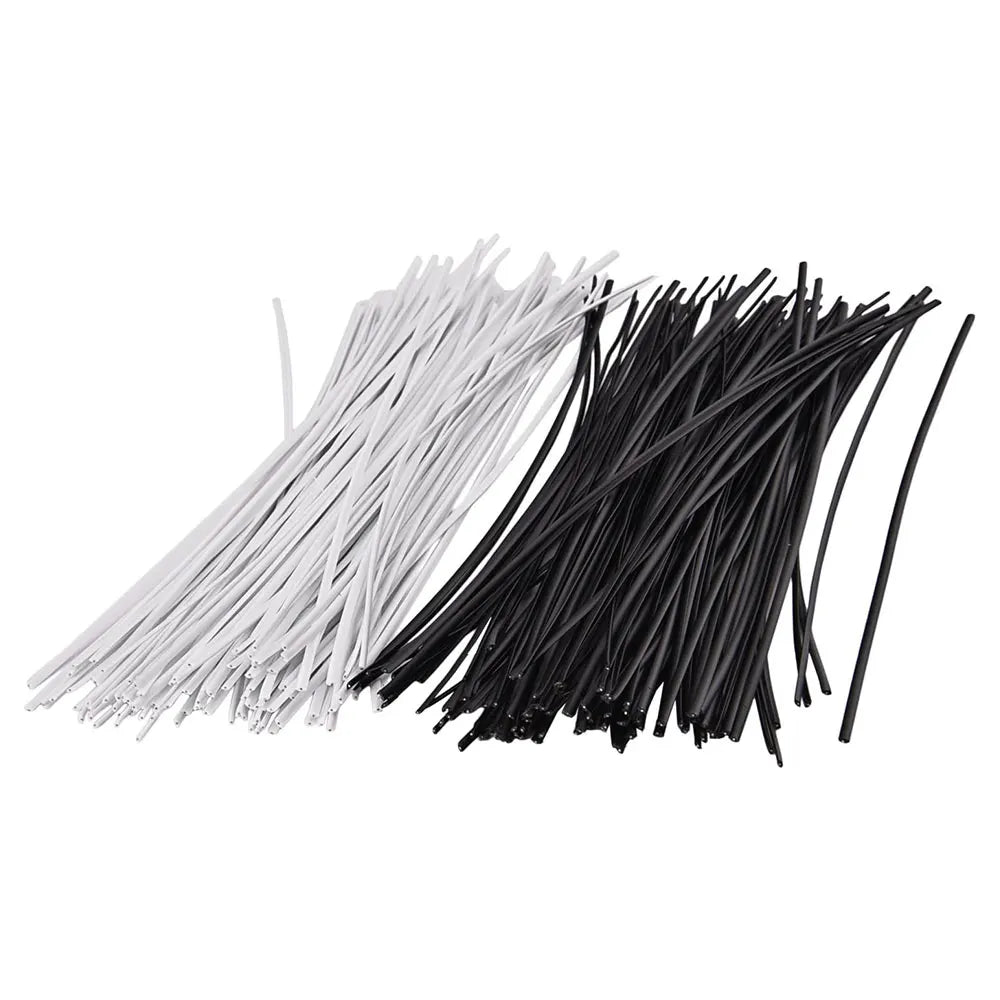 100Pcs Plastic Coated Iron Wire Twist Ties Cable Wrap Organizer Tie Gardening Plant Climbing Vines Fastener Reusable Black/White