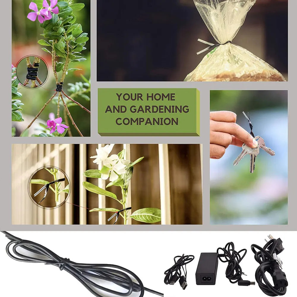 100Pcs Plastic Coated Iron Wire Twist Ties Cable Wrap Organizer Tie Gardening Plant Climbing Vines Fastener Reusable Black/White