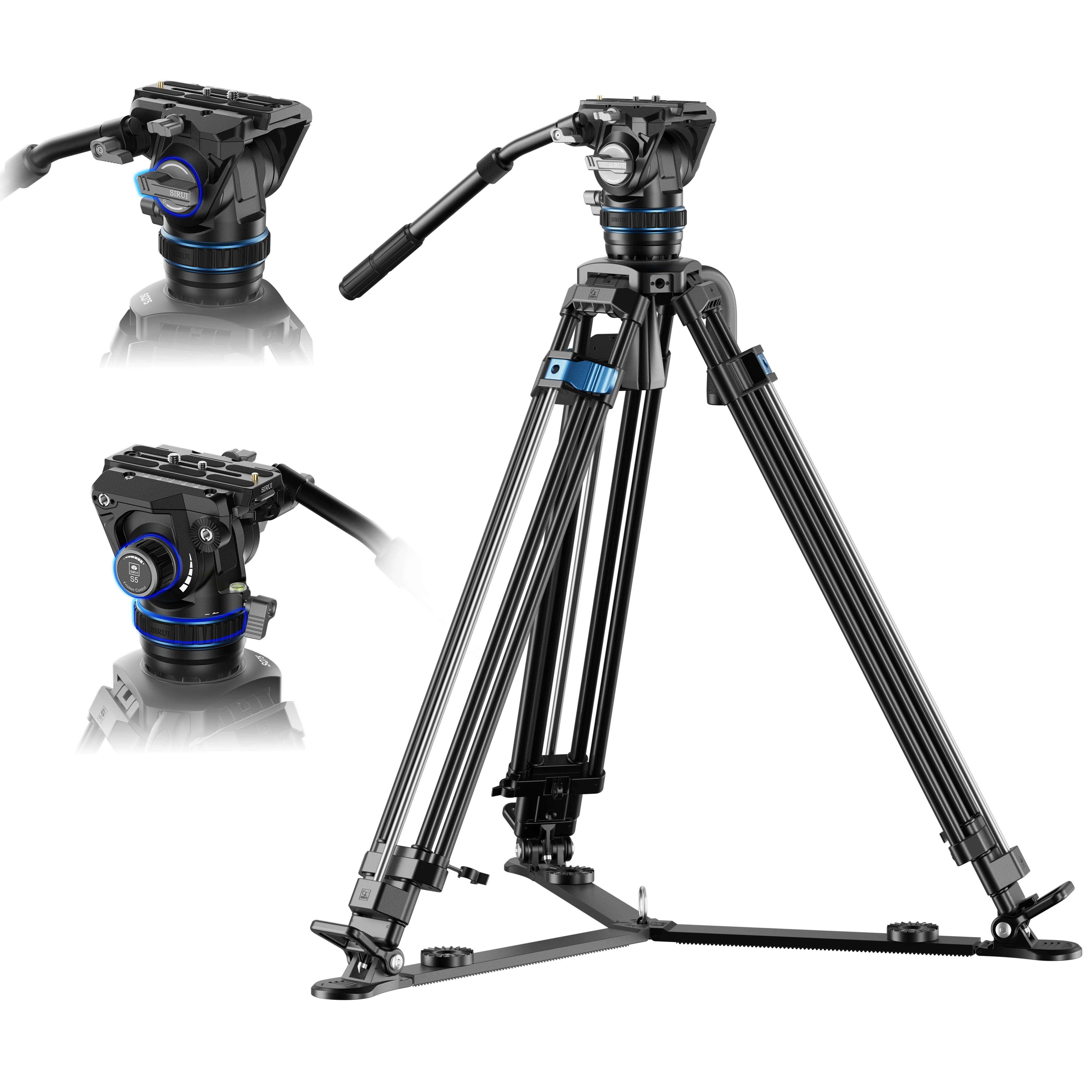 SIRUI SQ75 178CM Aluminum Alloy Travel Tripod For DLRS Camera Stability Tripod For Camera and Phone 8KG Load