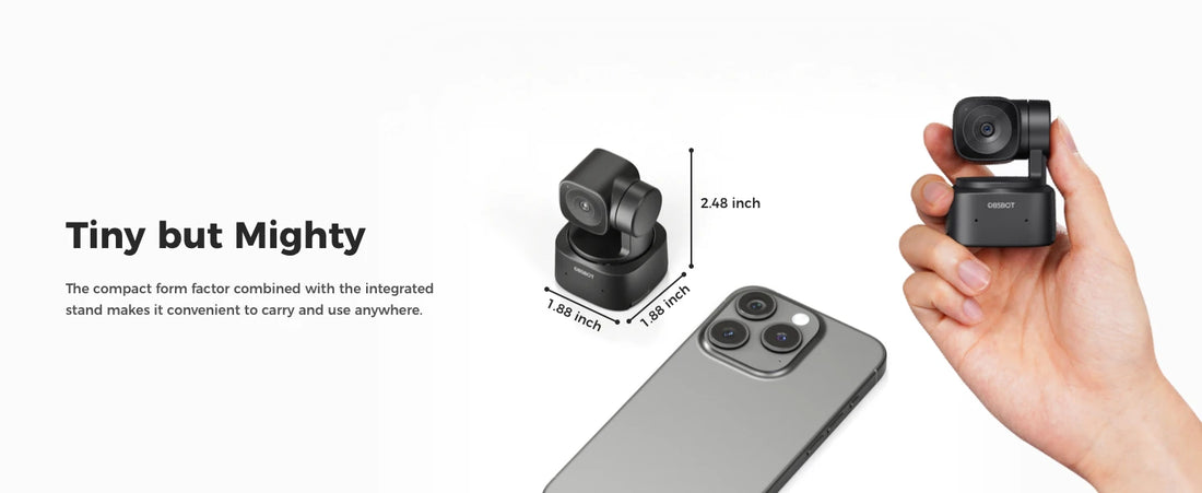 OBSBOT Tiny SE 1080P 100FPS Webcam for PC, AI Tracking PTZ Streaming Camera with 1/2.8" Sensor, Gesture Control, Dual ISO, HDR