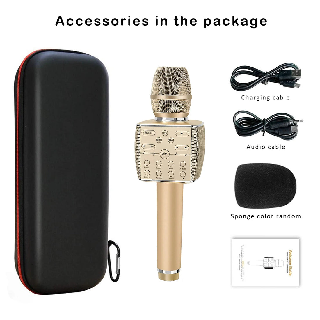 Karaoke Microphone Bluetooth Wireless Professional Dynamic Mic Portable Singing Machine for Home KTV Party Adult/Kid Gift
