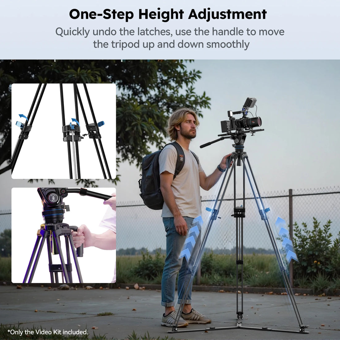 SIRUI SQ75 178CM Aluminum Alloy Travel Tripod For DLRS Camera Stability Tripod For Camera and Phone 8KG Load
