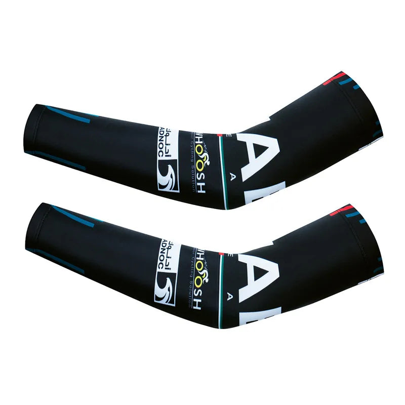 UAE Team UV Protection Bicycle Sleeves Sunscreen Arm Warmer Running Cycling Mtb Arm Cover Cuff for Sports Fitness