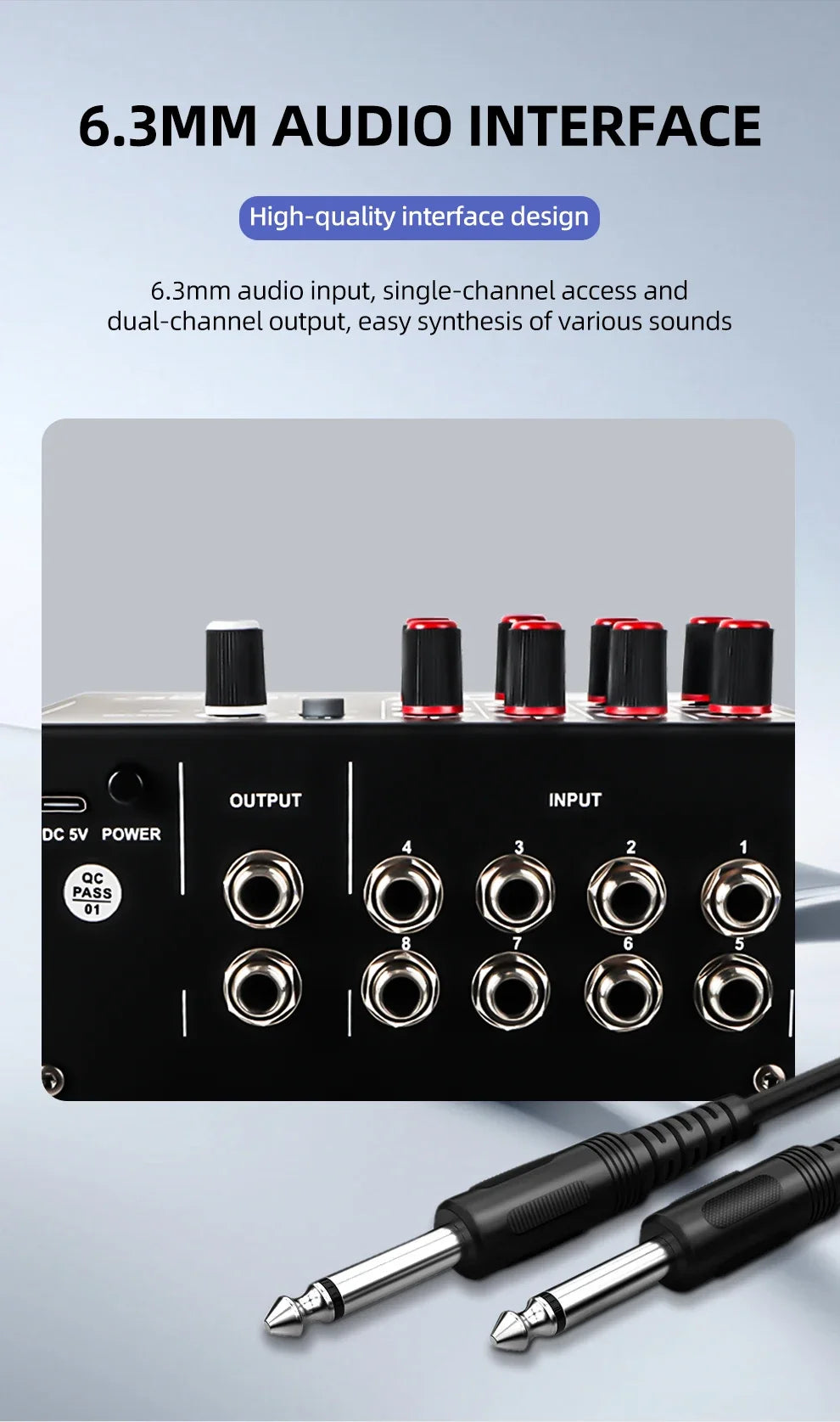 Sound Mixer Line Mixer G-MARK DG8mini Ultra Low Noise 8 Channels Mini Power Supply DC5V Easy Operation Audios Mixer