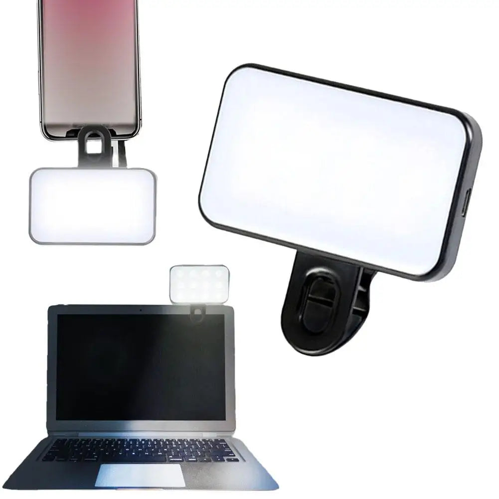 Pocket LED Selfie Light Flash Fill 3 Modes Adjustable Video Photo Ringlight Photography Lamp For IPhone IPad Mobile Phone Laptop