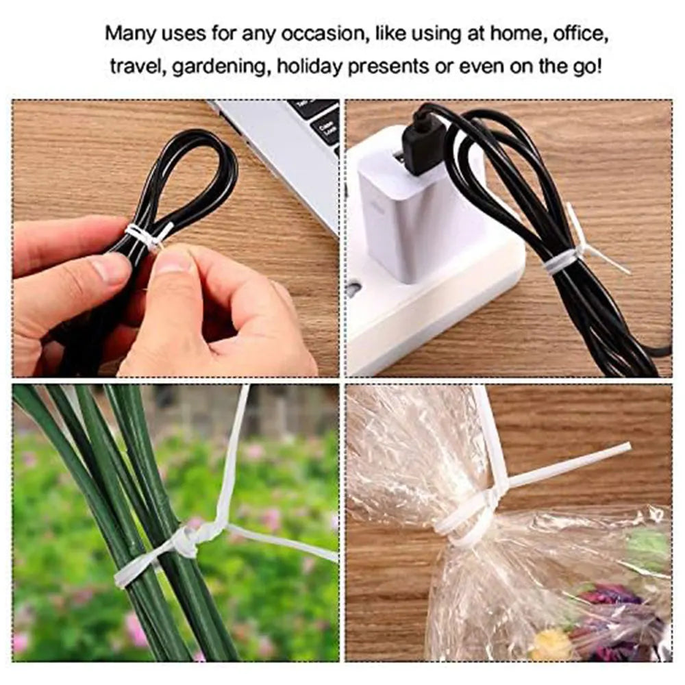 100Pcs Plastic Coated Iron Wire Twist Ties Cable Wrap Organizer Tie Gardening Plant Climbing Vines Fastener Reusable Black/White