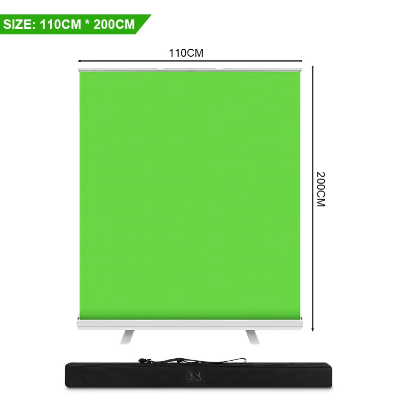 Green Backdrop With Stand Cloth Kit ,Chroma Key Green Screen Wrinkle-Resistant Fabric Background For Studio Editting Streaming