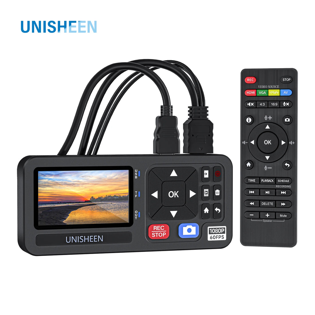 UNISHEEN 2-Channel SDI HDMI VIDEO CAPTURE Card Box USB3.0 60FPS FPGA Grabber Dongle Game Streaming Equipment 1080P OBS VMix