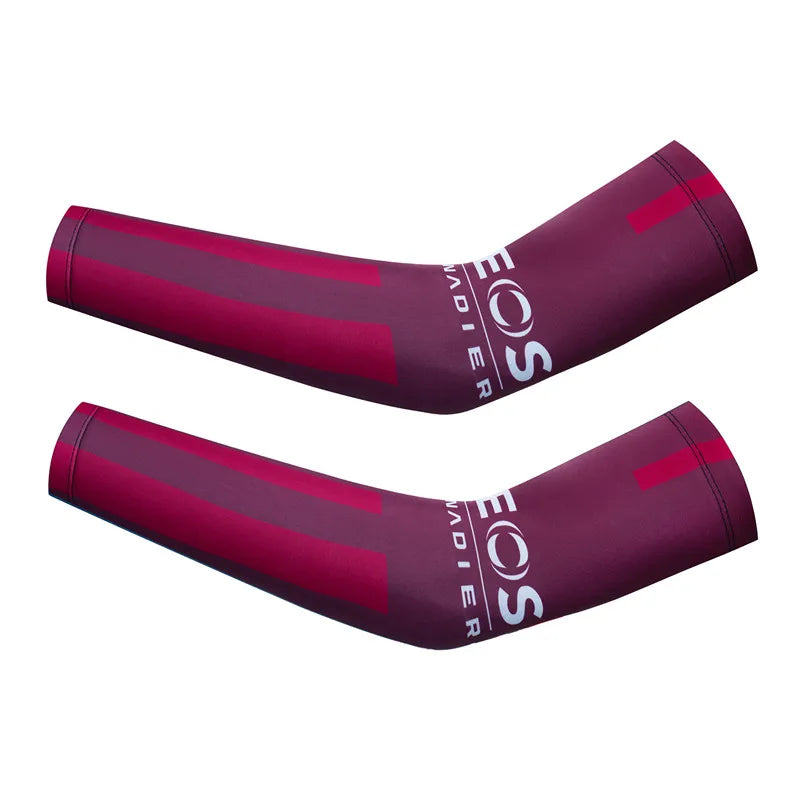 UAE Team UV Protection Bicycle Sleeves Sunscreen Arm Warmer Running Cycling Mtb Arm Cover Cuff for Sports Fitness