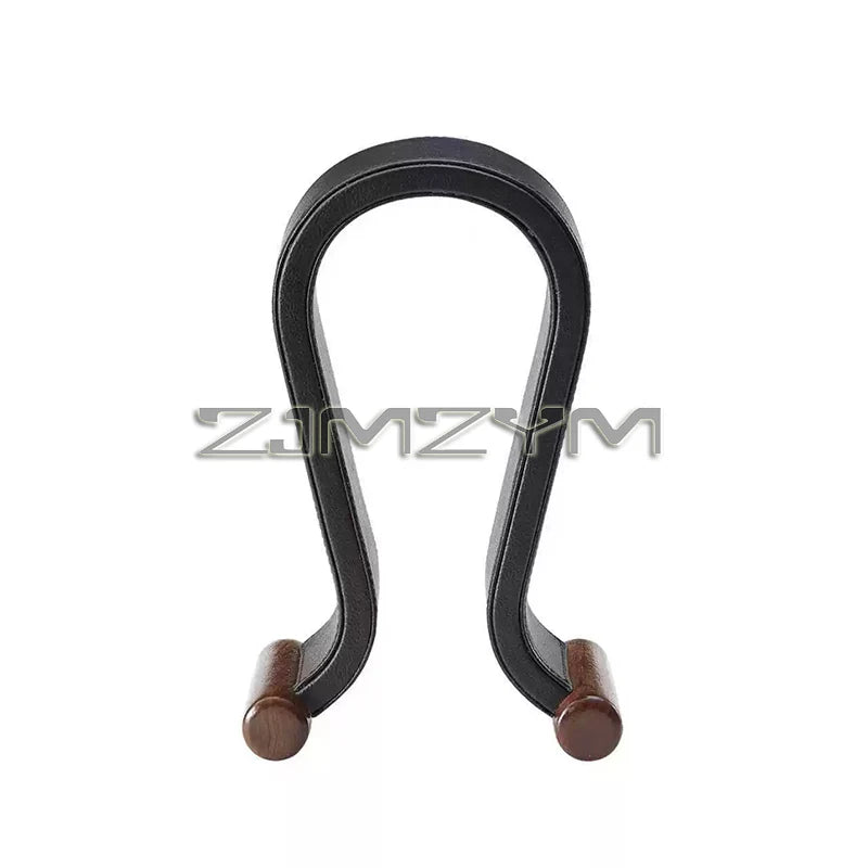 Universal Gaming Headset Stand Leather+Wood Headphone Holder Desk Display Shelf for Wired/Wireless Headphones Space Saving