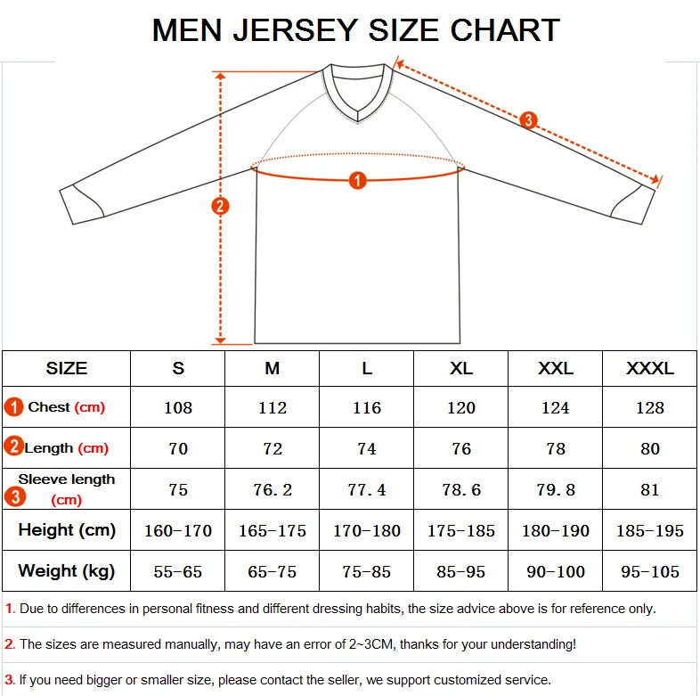 2024 Racing jersey For man's Long sleeve Motocross T-shirt SportWear Bike Enduro Motorcycle DH Moto Mountain MTB Downhill BMX