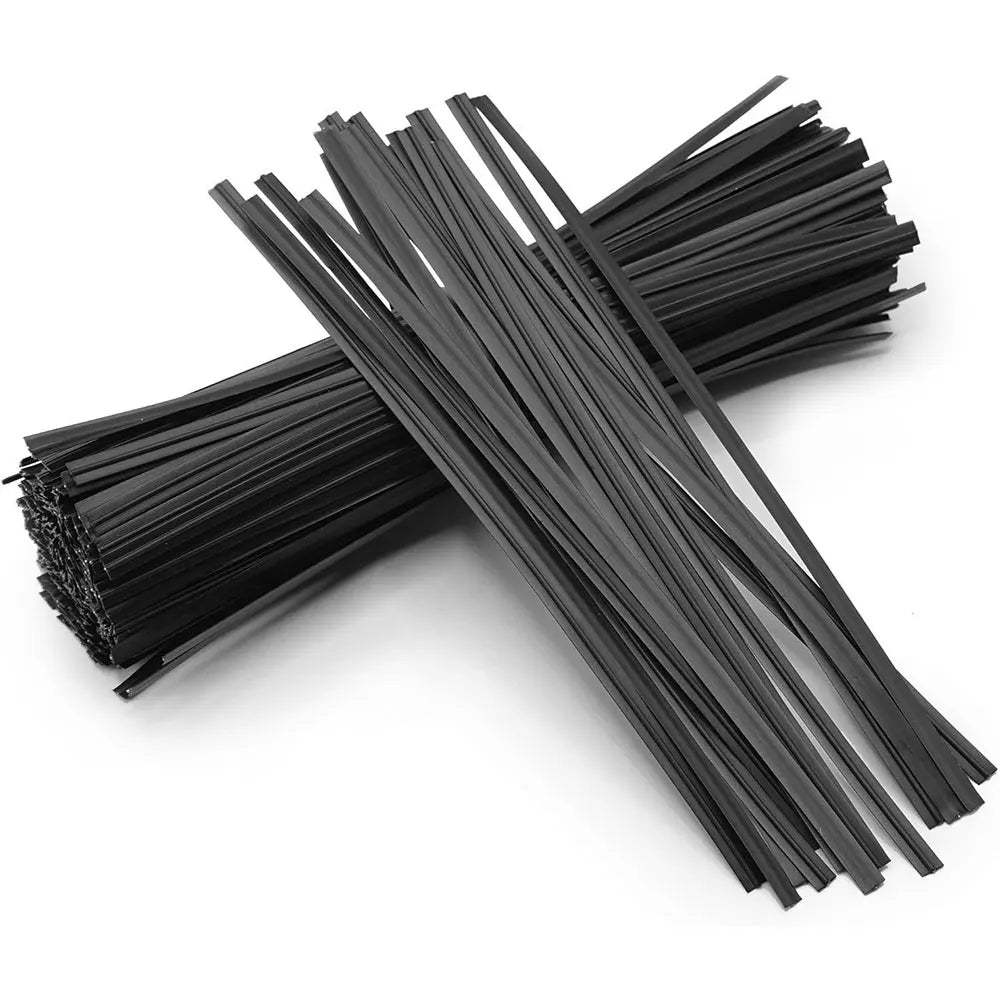 100Pcs Plastic Coated Iron Wire Twist Ties Cable Wrap Organizer Tie Gardening Plant Climbing Vines Fastener Reusable Black/White