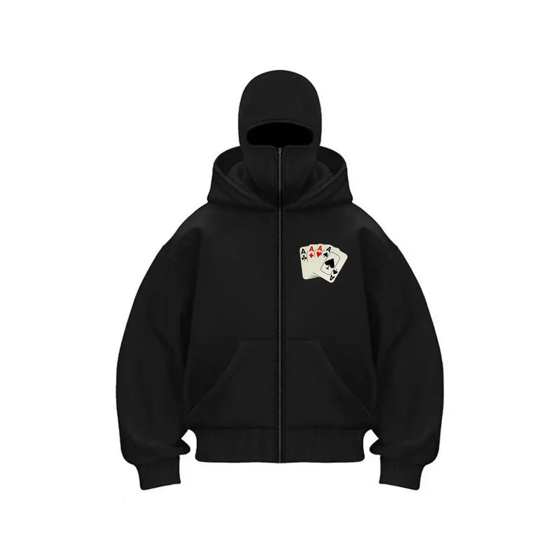 Poker Aces Gaming Inspired Art Unisex Double Hooded Fall Winter Men Clothing Masked Outfit