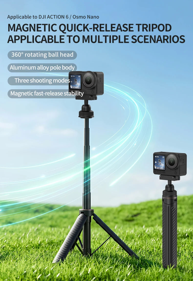 Mini Tripod Stand For Action6 & Osmo Nano , 20-67cm adjustable length selfie stick tripod Action Tripod accessories