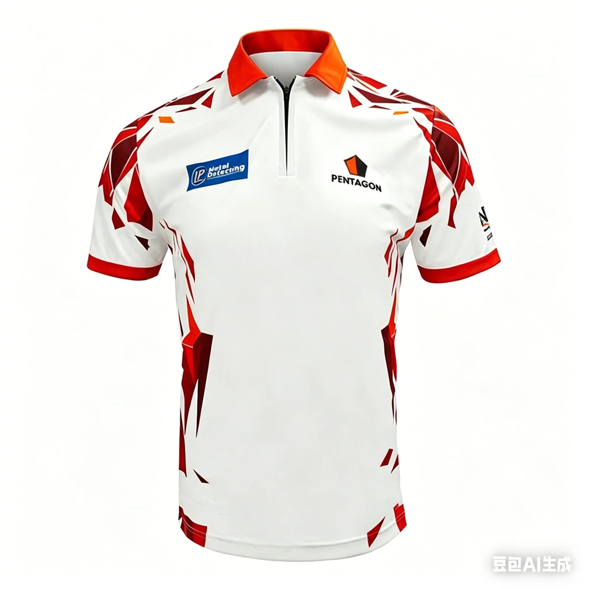 Mens Breathable Short Sleeve Darts Polo Shirt 14 Zip Neck Sports Jersey Casual Athletic Top for Darts Competition Training