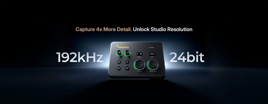 MAONO P2 Hybrid USB Audio Interface Mixers Dual XLR for PC Phone iPad Guitar 56dB Gain Loopback for Podcast Streaming Recording