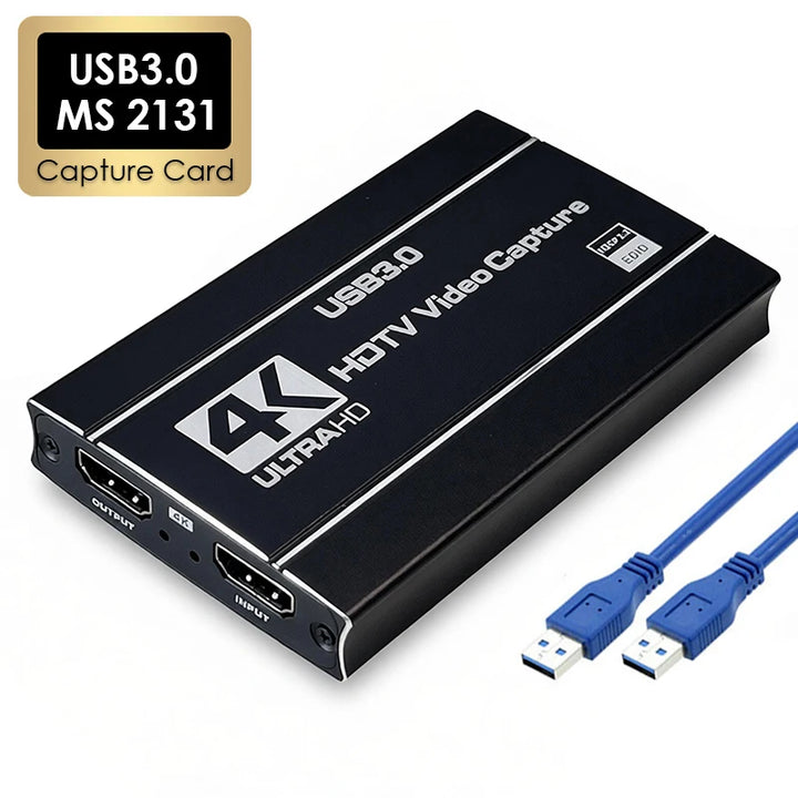 NEW 4K USB 3.0 MS2131 Video Capture Card HDTV 1080@60Hz Video Recorder Grabber For PS4/5 Xbox OBS Game Recording Live Streaming