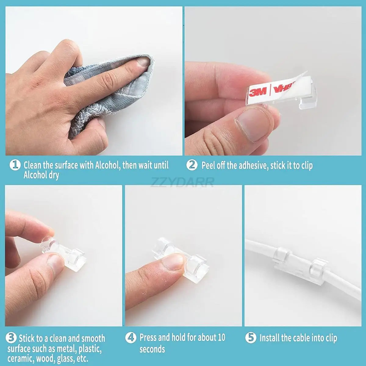 200 PCS Cord Organizer Kit with Cable Sleeve Split Roll Self Tie Self Adhesive Clips Holder Fastening Ties for Home Office