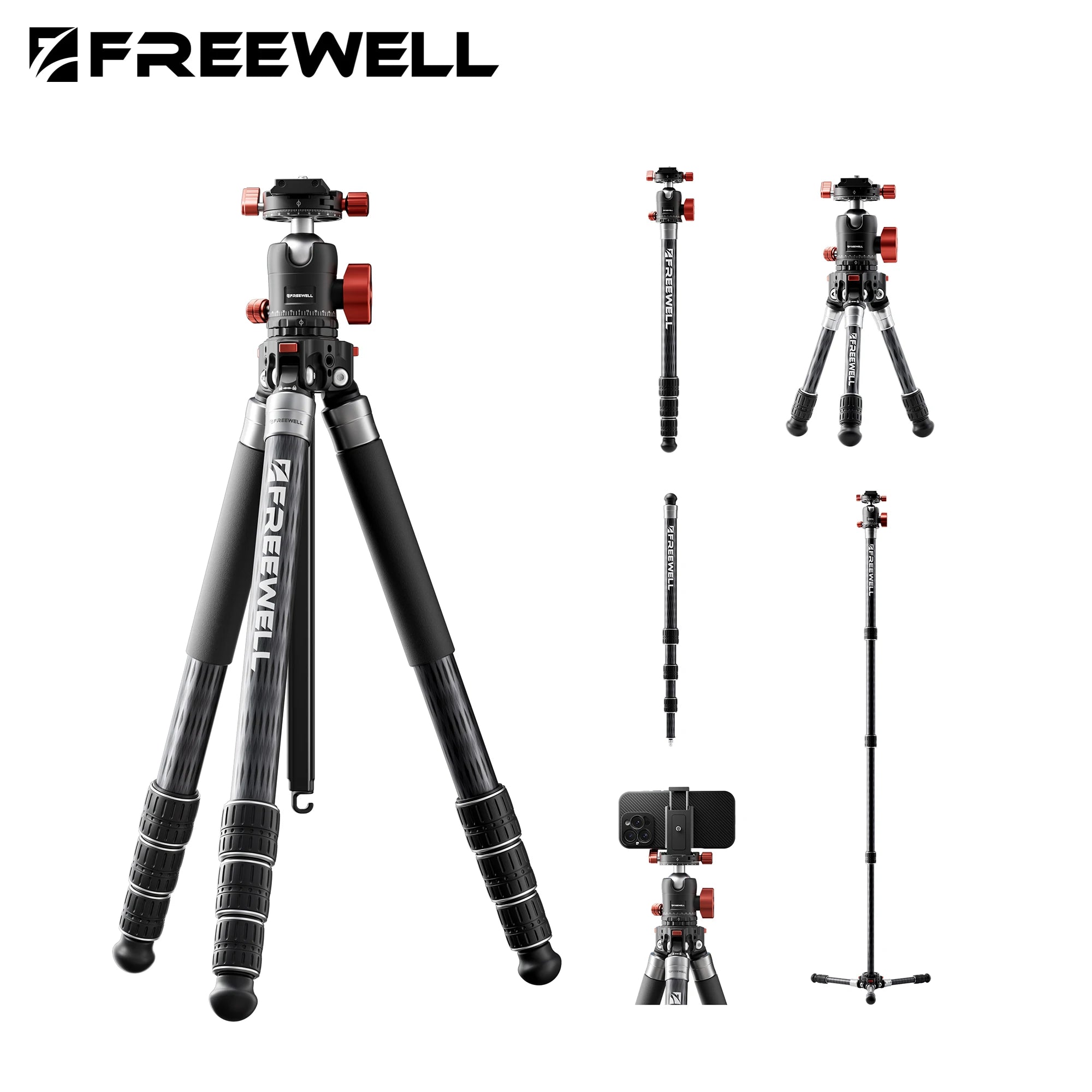 Freewell Portable Multi-Functional Tripod Offers 5-in-1 Modes DSLR Camera Travel Tripod Flexible Vlog Tripod Supports Up To 20kg