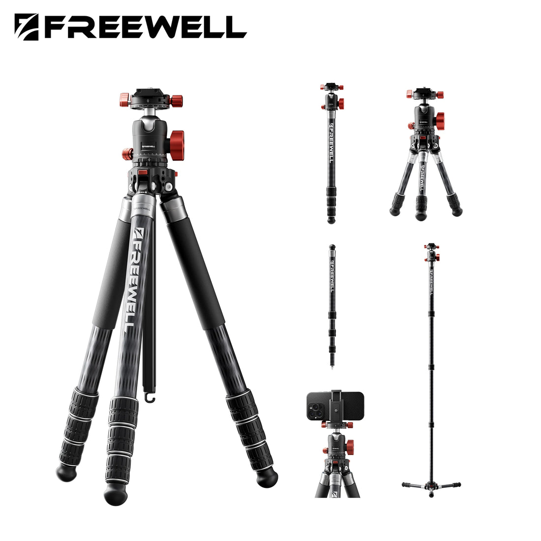 Freewell Portable Multi-Functional Tripod Offers 5-in-1 Modes DSLR Camera Travel Tripod Flexible Vlog Tripod Supports Up To 20kg