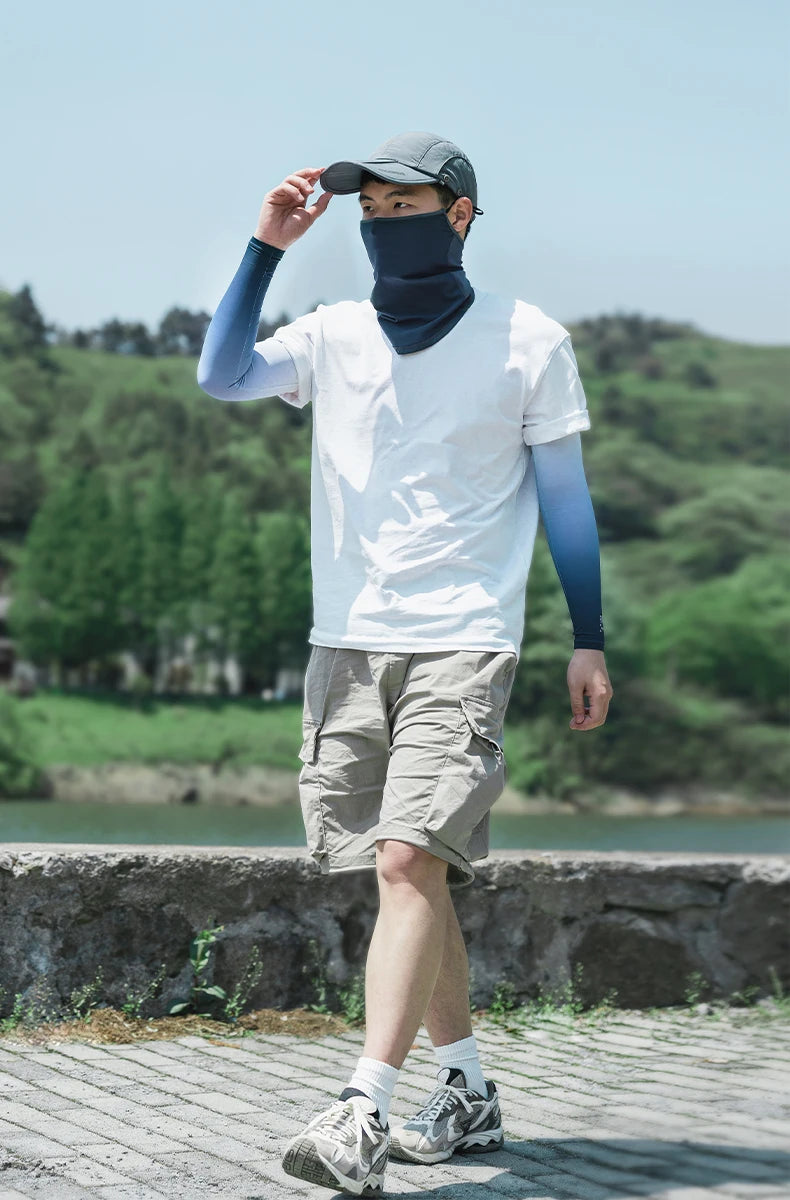 ROCKBROS Arm Sleeves Ice Fabric Breathable Quick Dry Running Sun UV Protection Outdoor Running Fishing Men Women Summer Sleeves