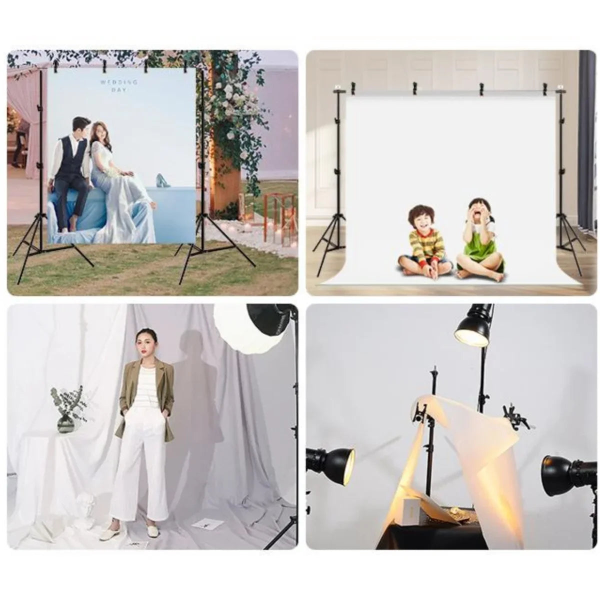 Photography Background Stand Kit With Backdrops Cloth Stand Support System 2.6X3M for Photo Studio Chroma Key Green Screen Frame