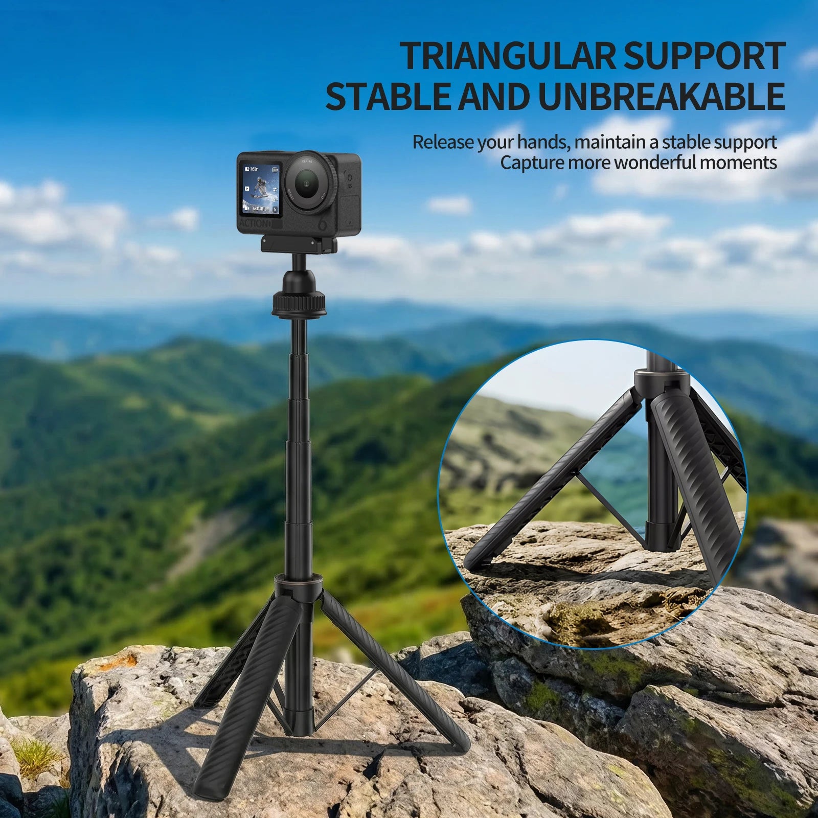 Mini Tripod Stand For Action6 & Osmo Nano , 20-67cm adjustable length selfie stick tripod Action Tripod accessories
