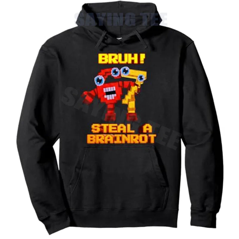 67 Six Seven 6-7 - Funny Steal Brainrot Gaming Meme Pullover Hoodie Y2k Cute Sarcastic Joke Hooded Sweatshirts Cotton Sweater