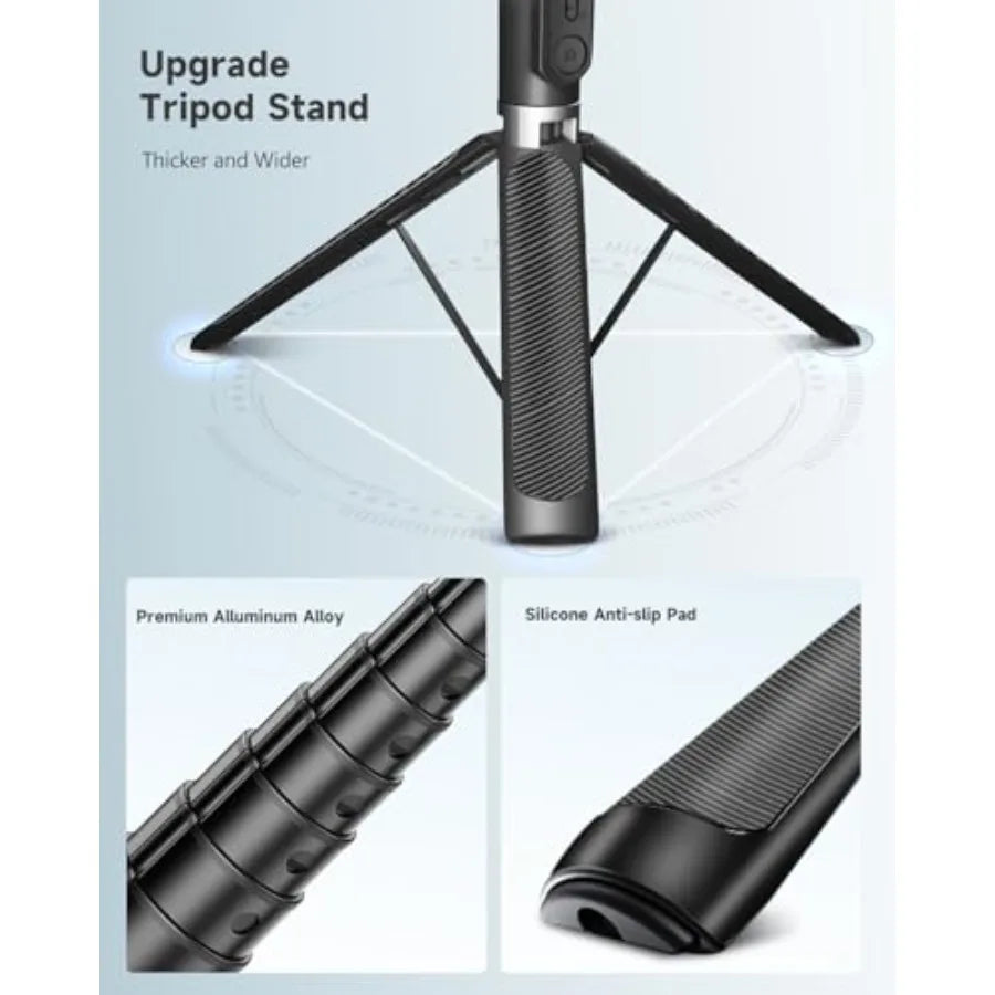71" Phone Tripod and Selfie Stick, Portable All in One Extendable Cell Phone Tripod Stand, with Wireless Remote Control for iPh