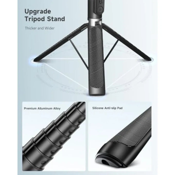 71" Phone Tripod and Selfie Stick, Portable All in One Extendable Cell Phone Tripod Stand, with Wireless Remote Control for iPh