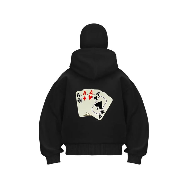 Poker Aces Gaming Inspired Art Unisex Double Hooded Fall Winter Men Clothing Masked Outfit