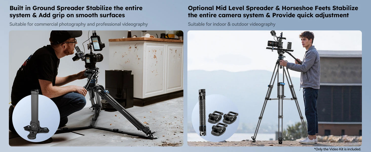 SIRUI SQ75 178CM Aluminum Alloy Travel Tripod For DLRS Camera Stability Tripod For Camera and Phone 8KG Load