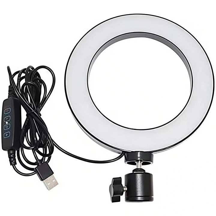 6 Inch Mini Selfie Ring Light Desktop LED Lamp USB Plug Dimmable Photography Video Light For YouTuber Vlog