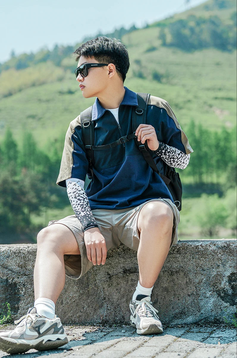 ROCKBROS Arm Sleeves Ice Fabric Breathable Quick Dry Running Sun UV Protection Outdoor Running Fishing Men Women Summer Sleeves