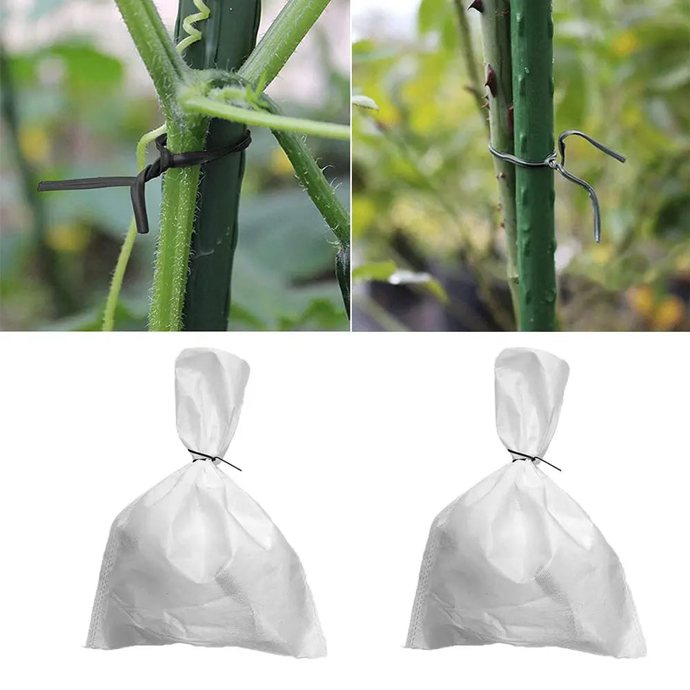 100Pcs Plastic Coated Iron Wire Twist Ties Cable Wrap Organizer Tie Gardening Plant Climbing Vines Fastener Reusable Black/White