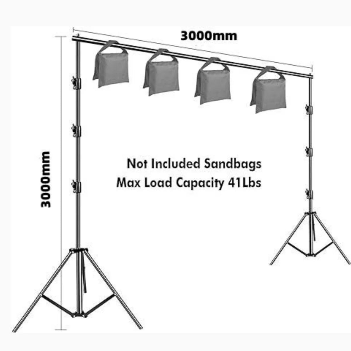 Photography Background Stand Kit With Backdrops Cloth Stand Support System 2.6X3M for Photo Studio Chroma Key Green Screen Frame