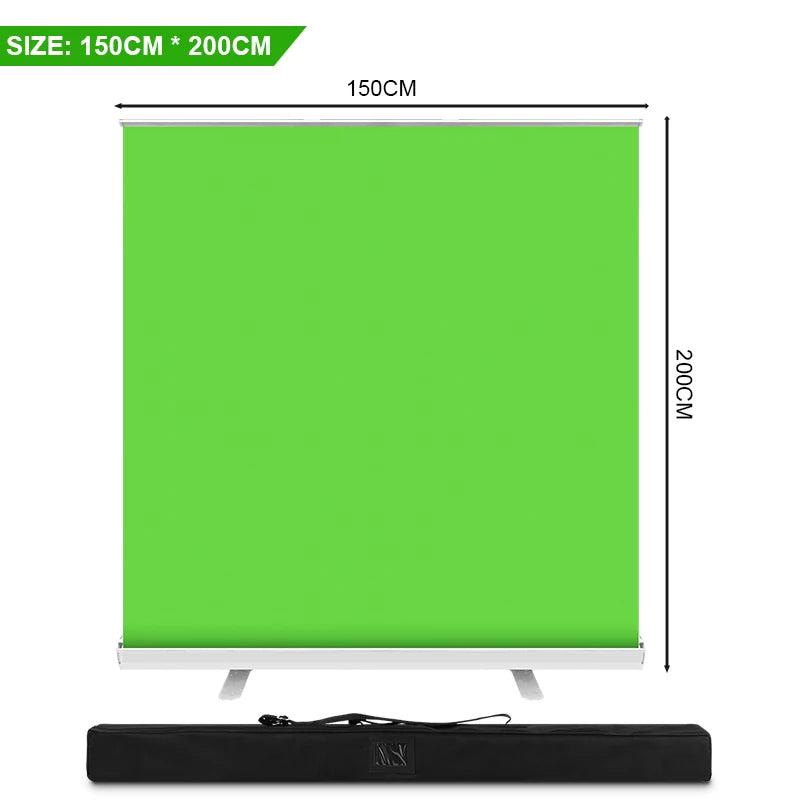 Green Backdrop With Stand Cloth Kit ,Chroma Key Green Screen Wrinkle-Resistant Fabric Background For Studio Editting Streaming