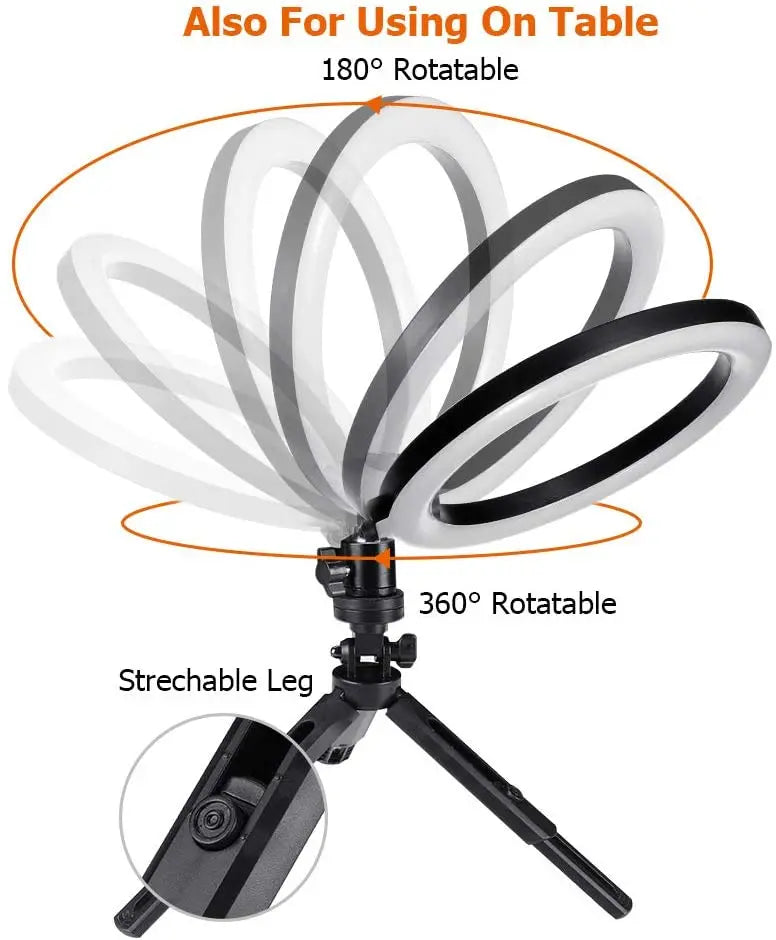 Video Light 16/26/33cm Selfie Ring LED Light Dimmable Round Ring Fill Lamp For Phone Live Video Streaming Studio LED Fill Light