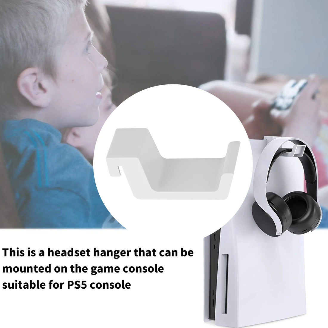 Headset Hook Stand for PS5 Game Console Headphone Holder Durable Quick Install Gaming Headset Hook Stand for Sony PS5 Console