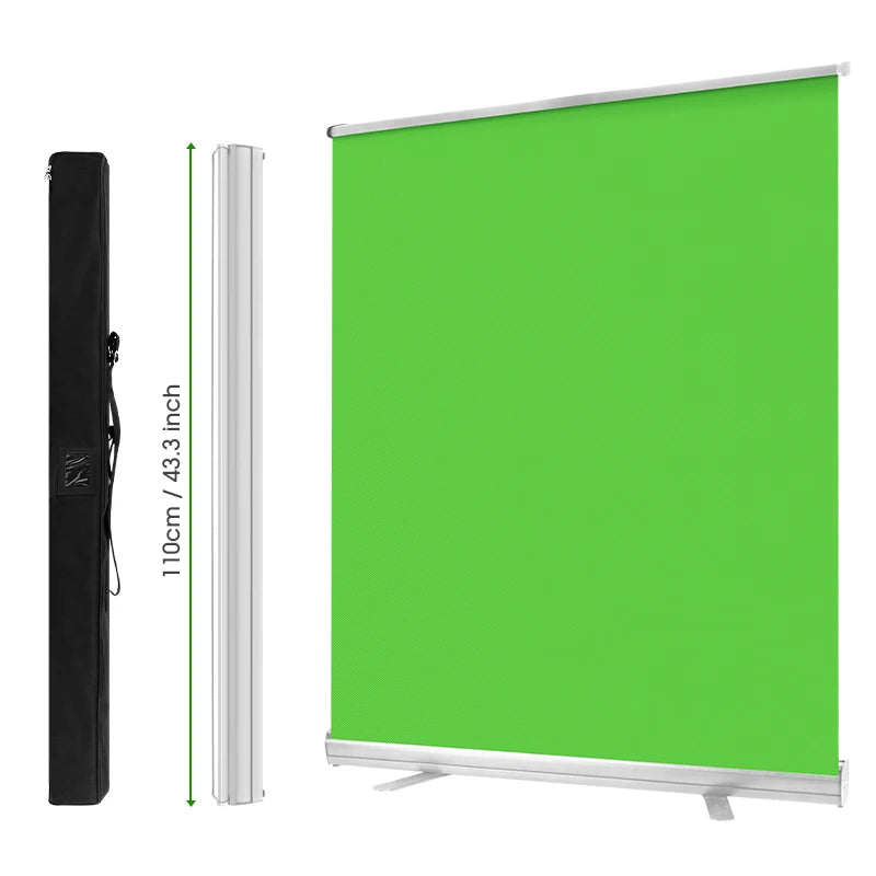 110x200cm Backdrop Chroma Key Silver Base Wrinkle-Resistant Fabric Background Removal Green Screen With Carry Bag For Instagram