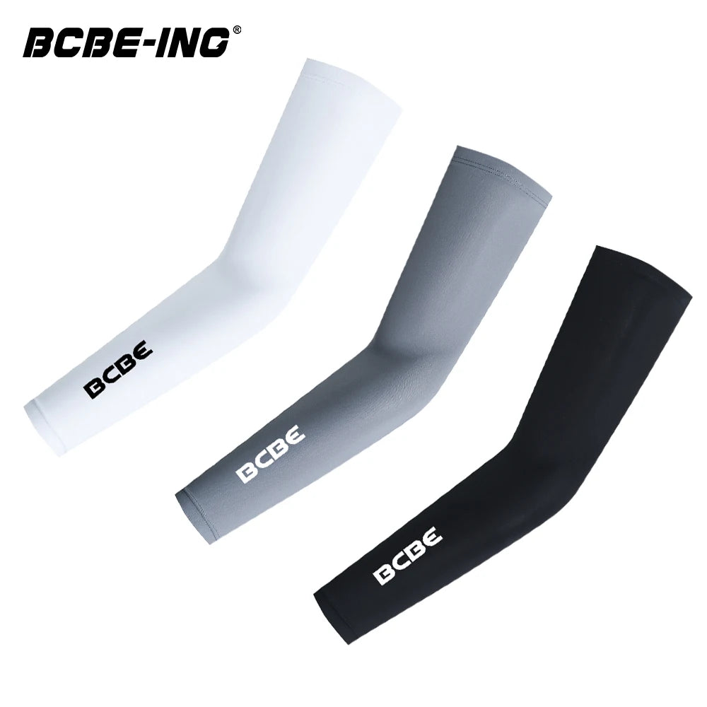 BCBE-ING Ice Silk Cycling Arm Sleeves Sports Sun UV Protection Outdoor Travel Running Gym Fitness Cool Summer Road Arm Sleeves