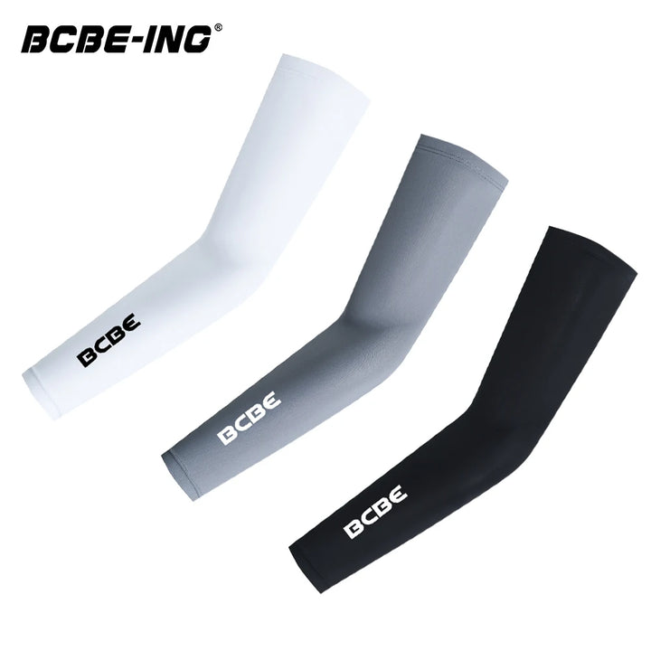 BCBE-ING Ice Silk Cycling Arm Sleeves Sports Sun UV Protection Outdoor Travel Running Gym Fitness Cool Summer Road Arm Sleeves