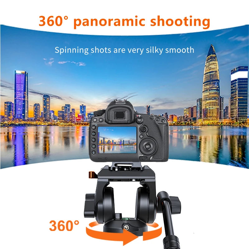 COMAN FF16LS 74" Professional Metal Heavy Duty Camera Tripod Video Tripod With Q6 New Fluid Head Adjustable Damping Fluid Head Dual Mode QR Plate Compatible with DJI RS4 Manfrotto