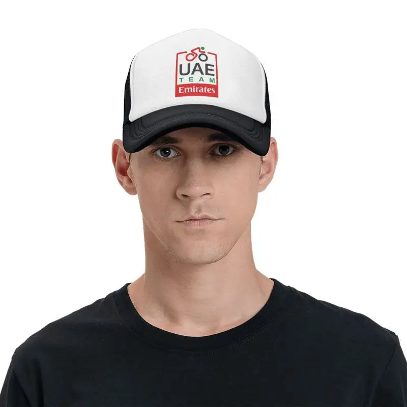 UAE Road Vehicle Print Mesh Baseball Cap Summer Breathable Sun Visor Hats Unisex Adjustable Snapback Caps Adults Trucker Hat