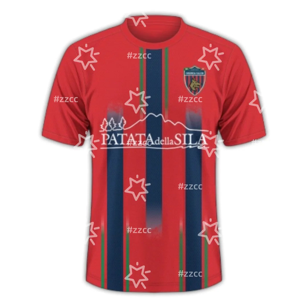 25-26 Cosenza Calcio Home football Jersey Match Training Kit Summer Sports Men's T-Shirt Kid's Clothes Tee Woman cycling jersey