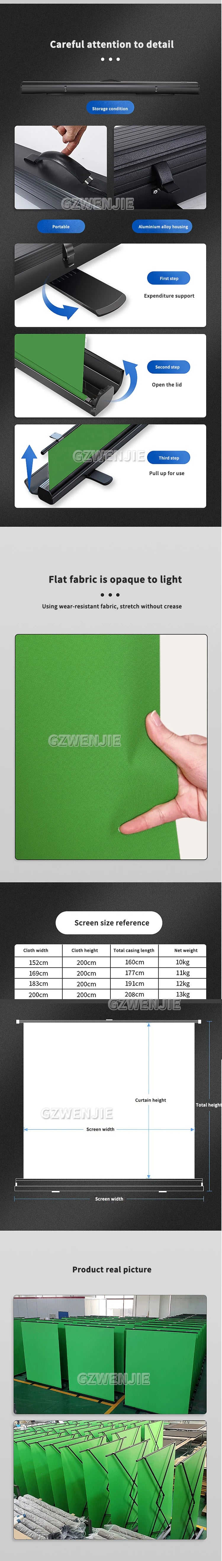 Green Screen Photography Props Portable Chroma Key Background Photos Suitable For YouTube Video Studio Reflector Backdrop Cloth